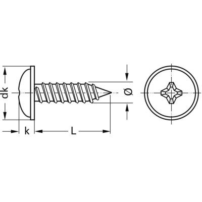 Саморіз Чорний Оцинкований 4.8x16 mm PH DIN 968 Berner 1 шт.  VW Audi Seat Skoda N90775001 N90648702