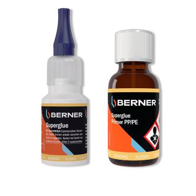 Клей для PP/PE пластика / Комплект для склеивания PP/PE пластика Berner