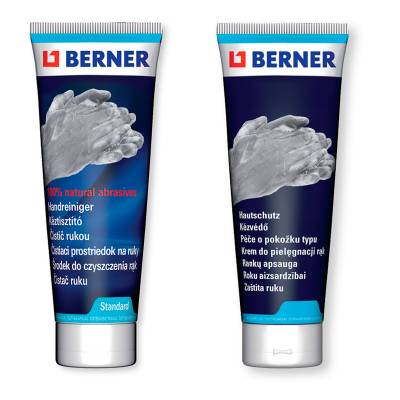 Крем Жидкие Перчатки Berner + Очиститель для рук стандартный Berner