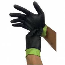 Нітрилові одноразові рукавички Berner ZIG Grip, чорно-зелені, EN 420 / EN 374 Нітрилові одноразові рукавички Berner ZIG Grip, чорно-зелені, EN 420 / EN 374